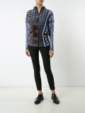 geometric print plissé blouse