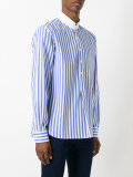 high neck striped shirt