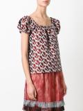 printed gathered blouse 