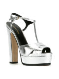 metallic platform sandals