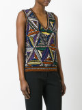 zigzag metallic knitted tank
