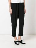 cropped stretch-waist trousers
