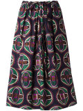 geometric print drawstring skirt