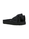 ruffled satin slides