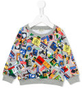 travel tag print sweatshirt 