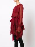 ruffled semi sheer dress