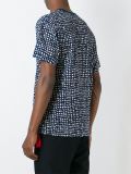 distorted check print T-shirt