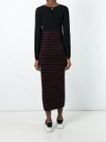 striped fitted long dress