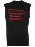 raw edge sleeveless sweatshirt