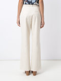 belted flare trousers