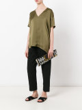 geometric print asymmetric clutch