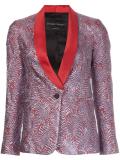 metallic smoking jacket 