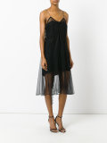 sheer shift midi dress