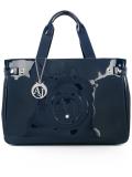 embossed logo tote bag