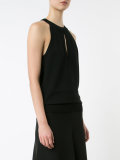flared sleeveless evening dress