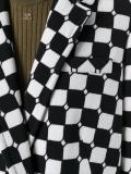 checked long coat