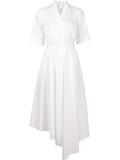 asymmetric hem gathered dress