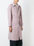 belted mid length trench coat