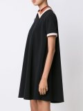 contrast collar short sleeve dress