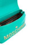 metallic logo fold-over tote