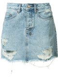 ripped denim skirt