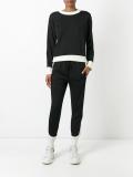 contrast piped track pants