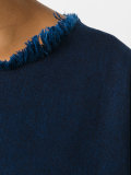 fringed trim denim blouse 