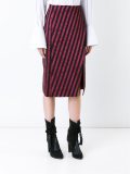 striped A-line skirt