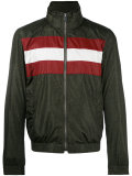 striped panel bomber jacket