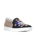 peacock embroidery slip-on sneakers