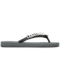 rhinestone embellished flip flops