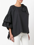 asymmetric ribbon sleeve top 