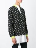 contrast cuff printed shirt