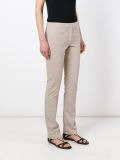 slit pocket slim-fit trousers