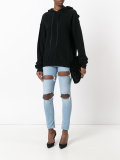 ripped drawstring skinny jeans