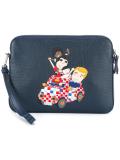 designer's patch zip clutch