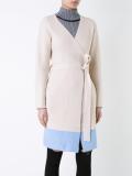 V-neck belted cardi-coat