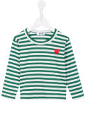 heart logo striped T-shirt