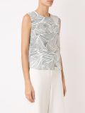 sleeveless printed blouse
