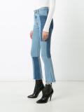 patchwork cropped jeans 