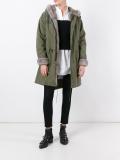zipped mid parka coat