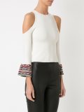 knit cold-shoulder top