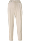 front pleat cropped trousers
