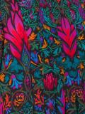 abstract print ruffled blouse