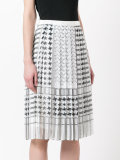 houndstooth midi kilt skirt