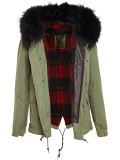 Cropped Parka with Raccoon Fur Trim