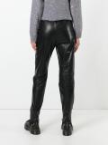 leather straight leg trousers