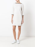 contrast trim shift dress