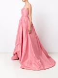 draped strapless gown