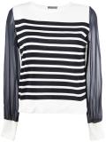 sheer sleeves knitted blouse